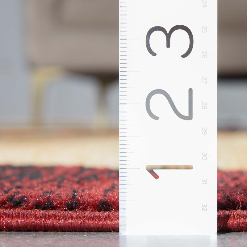 Ebern Designs Bingo Red Modern Geometric Rug & Reviews Wayfair